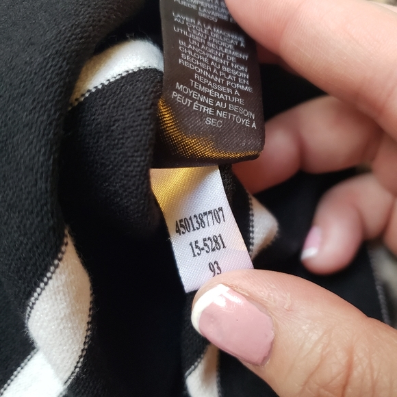 WHBM Black and White Sweater Stripe Tunic Top, Size Medium, EUC, Style 57009817 - Picture 7 of 13